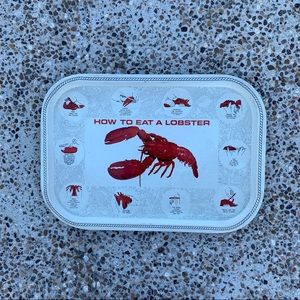 Vintage How To Eat A Lobster Metal Tray